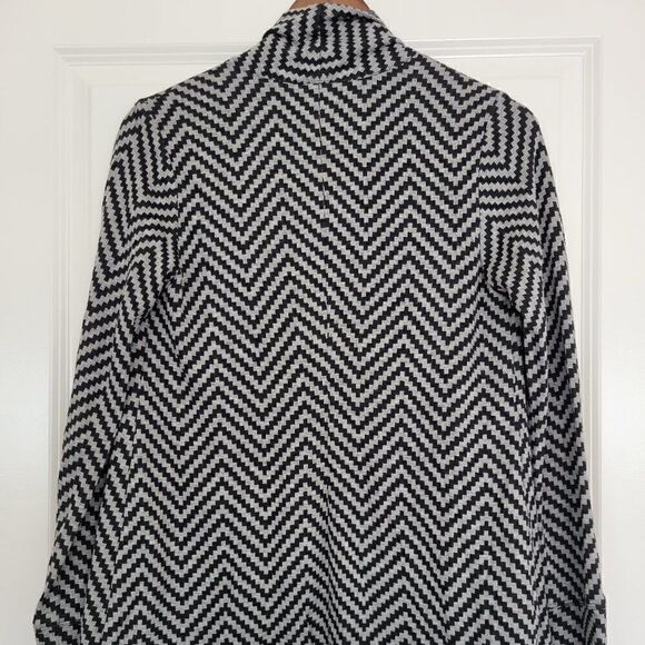Trina Turk Black‎ Gray Stripe Drape Front Cardigan size 0 (S) - Picture 4 of 7